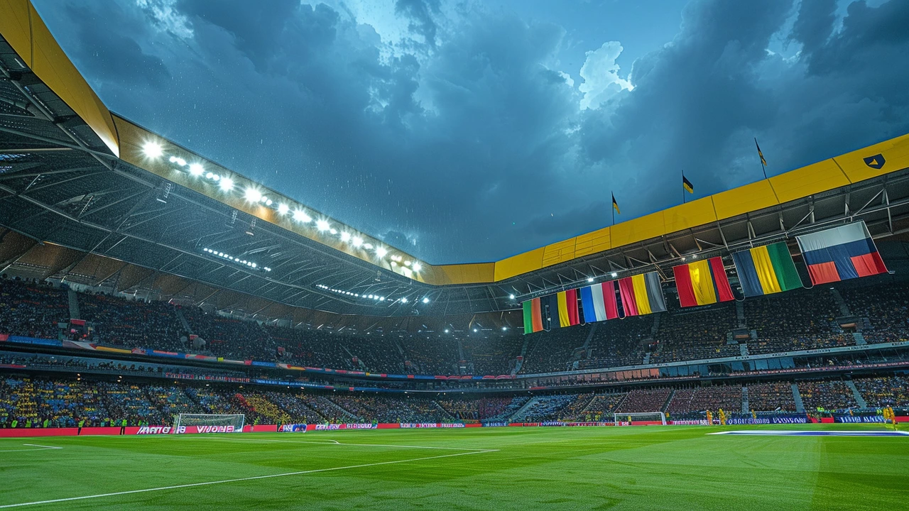 Сильная гроза нарушила матч Германии и Дании на Евро-2024